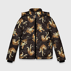 Куртка зимняя для мальчика Паттерн Японский тигр, цвет: 3D-черный