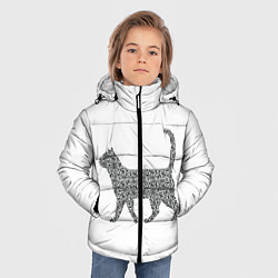 Куртка зимняя для мальчика QR - кот, цвет: 3D-светло-серый — фото 2