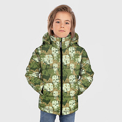 Куртка зимняя для мальчика Силуэты Черепов камуфляж, цвет: 3D-черный — фото 2