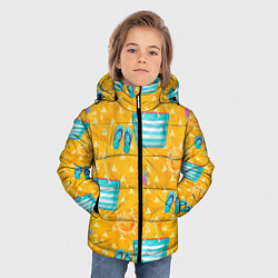 Куртка зимняя для мальчика Летний песочный пляж, цвет: 3D-красный — фото 2