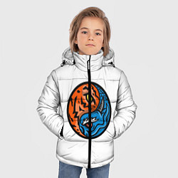 Куртка зимняя для мальчика Драконы Инь Янь, цвет: 3D-черный — фото 2