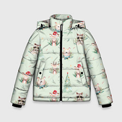 Зимняя куртка для мальчика Олени, медведи и еноты