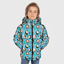 Куртка зимняя для мальчика Паттерн с друзьями, цвет: 3D-черный — фото 2
