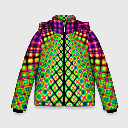 Куртка зимняя для мальчика Неоновая геометрия абстракция, цвет: 3D-красный