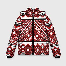 Зимняя куртка для мальчика Русский узор, геометрическая вышивка