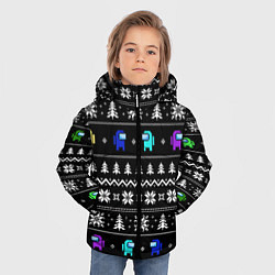 Куртка зимняя для мальчика Орнамент Among us, цвет: 3D-светло-серый — фото 2