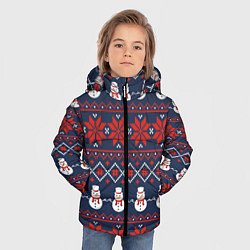 Куртка зимняя для мальчика Christmas Background, цвет: 3D-красный — фото 2