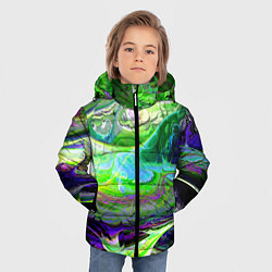 Куртка зимняя для мальчика ТОКСИЧНЫЕ ОТХОДЫ НЕОНОВЫЙ ЗАЛИВ, цвет: 3D-черный — фото 2