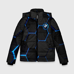 Зимняя куртка для мальчика BMW blue neon theme