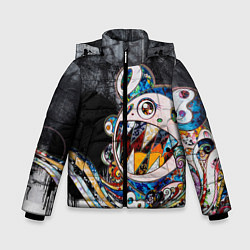 Куртка зимняя для мальчика Стрит-арт Такаси Мураками, цвет: 3D-светло-серый