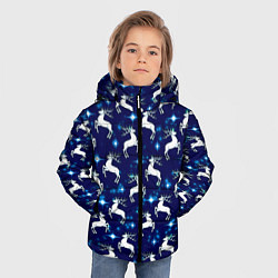 Куртка зимняя для мальчика Новогодние олени и звезды, цвет: 3D-светло-серый — фото 2