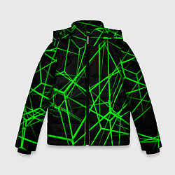 Куртка зимняя для мальчика Зеленые Полигоны Матрица, цвет: 3D-красный