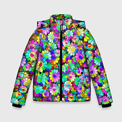 Куртка зимняя для мальчика Rainbow flowers, цвет: 3D-красный