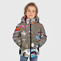 Куртка зимняя для мальчика Takashi Murakami арт с языками, цвет: 3D-черный — фото 2