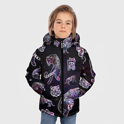 Куртка зимняя для мальчика Космические тигры, цвет: 3D-черный — фото 2