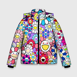 Зимняя куртка для мальчика Цветы Takashi Murakami