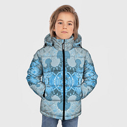 Куртка зимняя для мальчика Коллекция Фрактальная мозаика Голубой 292-6-n, цвет: 3D-черный — фото 2