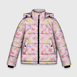 Куртка зимняя для мальчика Бабочки Butterflies, цвет: 3D-красный