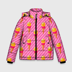 Куртка зимняя для мальчика Сладкое мороженое паттерн, цвет: 3D-красный
