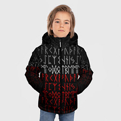 Куртка зимняя для мальчика Славянская символика Руны, цвет: 3D-светло-серый — фото 2