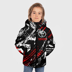 Куртка зимняя для мальчика Toyota - Следы шин, цвет: 3D-красный — фото 2