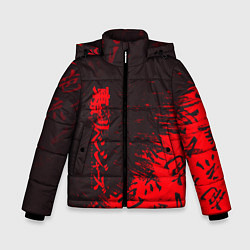 Куртка зимняя для мальчика Токийские мстители Горизонтальная надпись, цвет: 3D-светло-серый