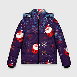 Зимняя куртка для мальчика Дед Мороз в снежинках