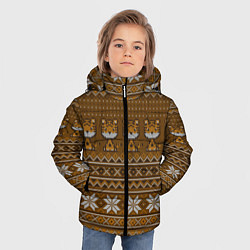 Куртка зимняя для мальчика Вязаный стиль - Тигренок 2022, цвет: 3D-светло-серый — фото 2