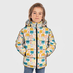Куртка зимняя для мальчика Баскетбол спорт, цвет: 3D-светло-серый — фото 2