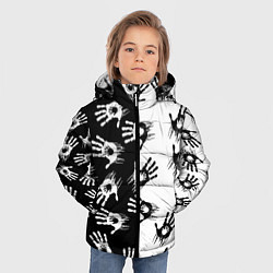 Куртка зимняя для мальчика Death Stranding паттерн логотипов, цвет: 3D-черный — фото 2