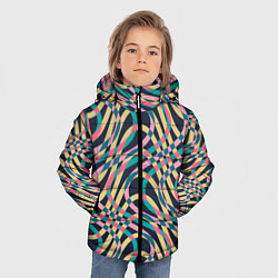 Куртка зимняя для мальчика Абстрактные полоски, цвет: 3D-черный — фото 2
