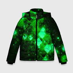 Куртка зимняя для мальчика Изумрудный поток, цвет: 3D-черный