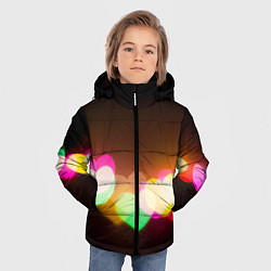 Куртка зимняя для мальчика Горящие сердца всех цветов радуги, цвет: 3D-черный — фото 2