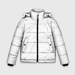 Куртка зимняя для мальчика Белые волны, цвет: 3D-красный