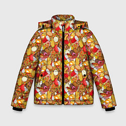 Куртка зимняя для мальчика Еда Fast Food, цвет: 3D-светло-серый