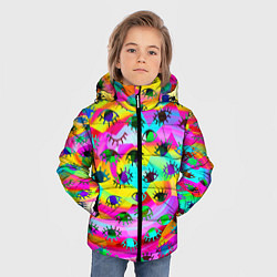 Куртка зимняя для мальчика Психоделические взгляды, цвет: 3D-светло-серый — фото 2