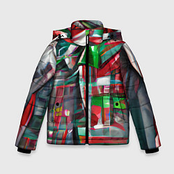 Куртка зимняя для мальчика Бодрый Новый год, цвет: 3D-красный