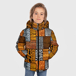 Куртка зимняя для мальчика Тигр, полосы, 2022, цвет: 3D-светло-серый — фото 2
