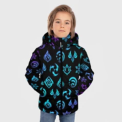 Куртка зимняя для мальчика NEON SYMBOL HERO GENSHIN IMPACT, цвет: 3D-черный — фото 2