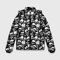 Куртка зимняя для мальчика Screaming skulls, цвет: 3D-светло-серый