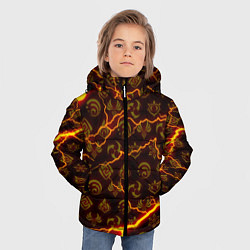 Куртка зимняя для мальчика ОГНЕННЫЕ МОЛНИИ ГЕНШИН ИМПАКТ ОГОНЬ, цвет: 3D-черный — фото 2