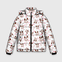 Куртка зимняя для мальчика Милые щенята, цвет: 3D-светло-серый