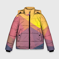 Куртка зимняя для мальчика Рассвет в горах искусства, цвет: 3D-черный