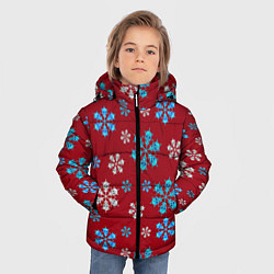 Куртка зимняя для мальчика Снежинки Черепа красный, цвет: 3D-светло-серый — фото 2