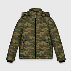 Куртка зимняя для мальчика Камуфляж: хаки, цвет: 3D-черный