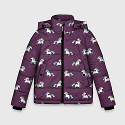 Куртка зимняя для мальчика Забавные единороги паттерн, цвет: 3D-светло-серый