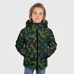 Куртка зимняя для мальчика Модный камуфляж с холстовой сеткой, цвет: 3D-черный — фото 2