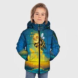 Куртка зимняя для мальчика Пчёла с сотами, цвет: 3D-черный — фото 2