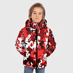 Куртка зимняя для мальчика Красно-белый камуфляж, цвет: 3D-черный — фото 2
