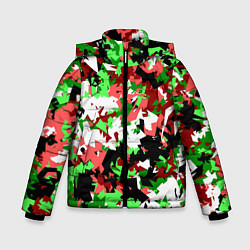 Зимняя куртка для мальчика Красно-зеленый камуфляж